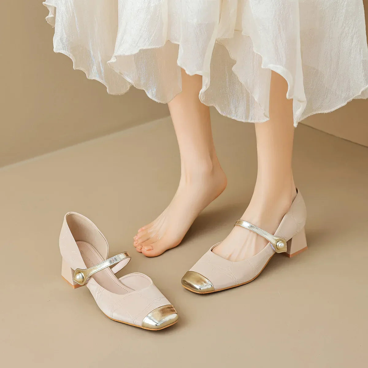 | Pearl-Tip Mary Janes
