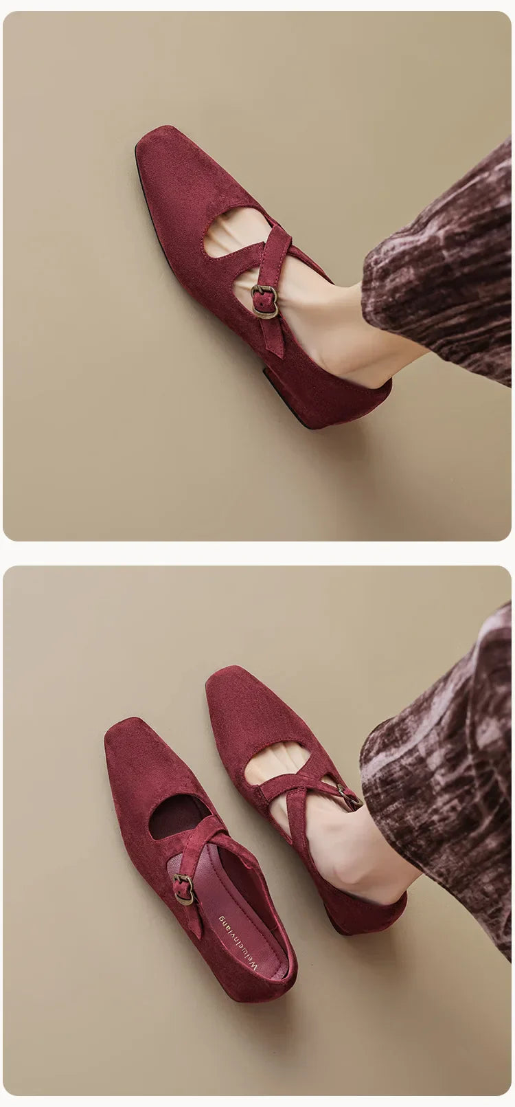 | Buckled Suede Mule