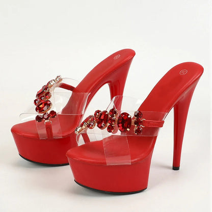 Pink Diamond Chain Designer Platform Slipper for Women