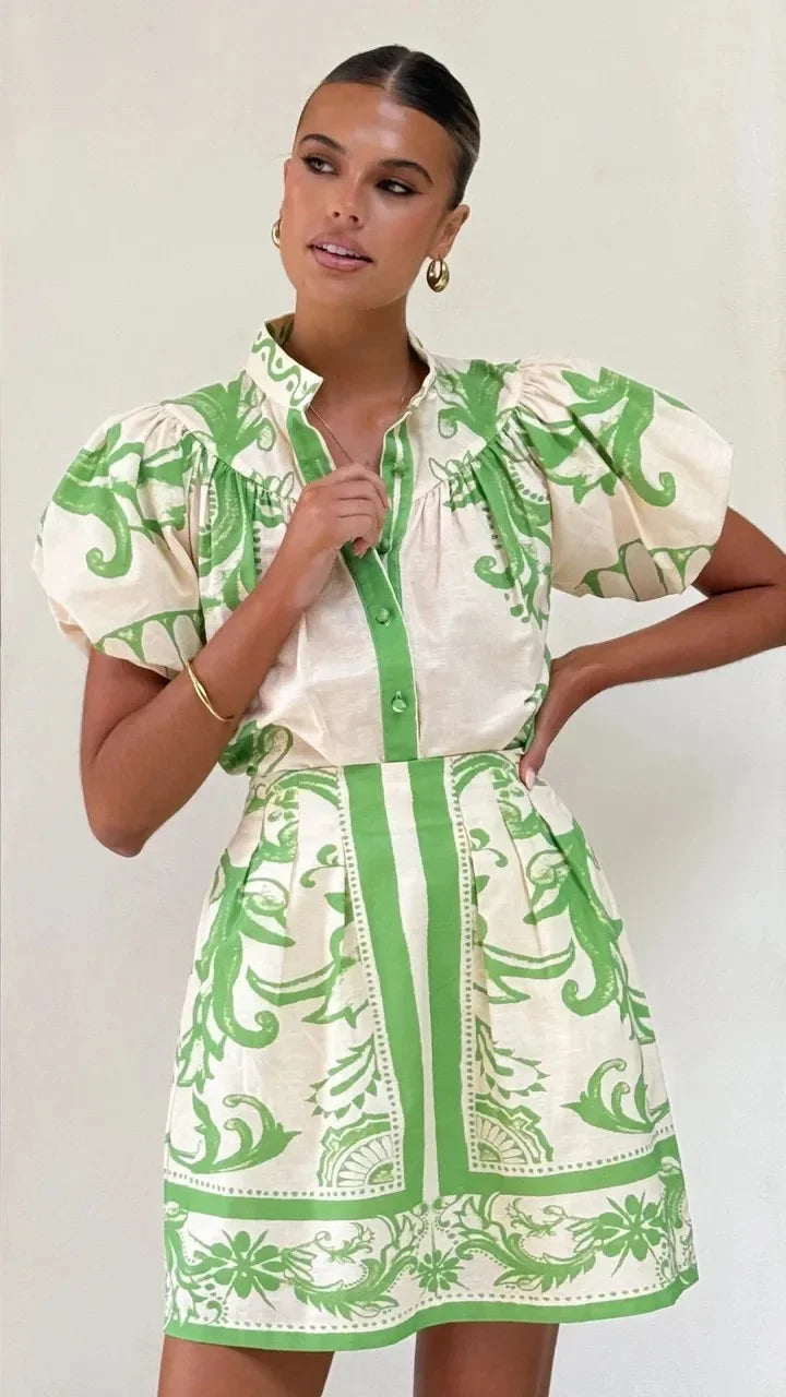 | Linen Floral Cocktail Dress