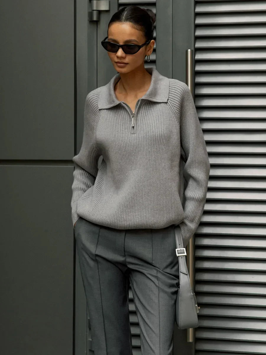 | Ribbed Half-Zip Sweater
