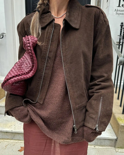 Fashion Lapel Collar Women Long Sleeve Zipper Coats Vintage Slim Solid Short Jackets New Autumn Causal Warm Office Outwear