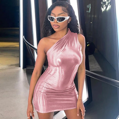 Glitter Sleeveless Slim Mini Party Dress