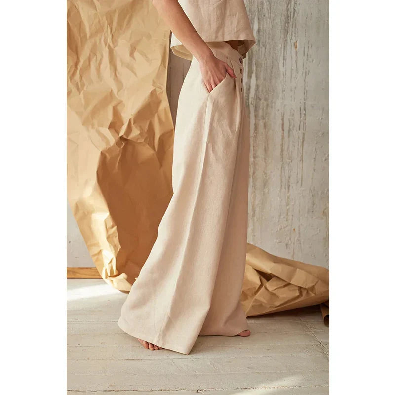 | Cotton Wide-Leg Pant