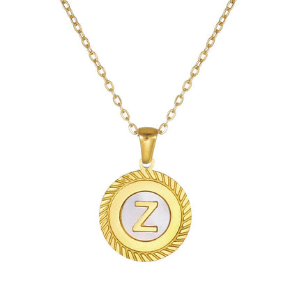 Round Mini Initial Necklace