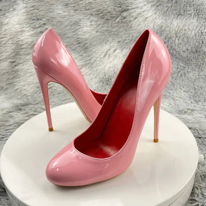Pink Round Toe High Heel Shoes for Women