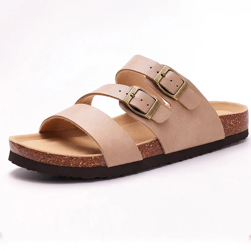 | Nappa Leather Orthopedic Double Buckle Slide