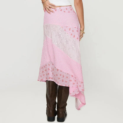 Zip Low Waist Floral Lace Skirt