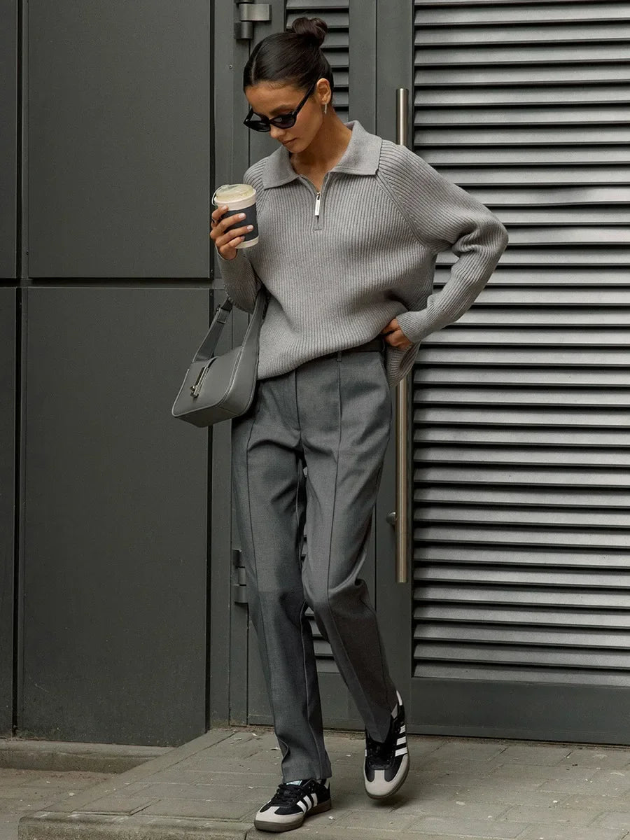| Ribbed Half-Zip Sweater