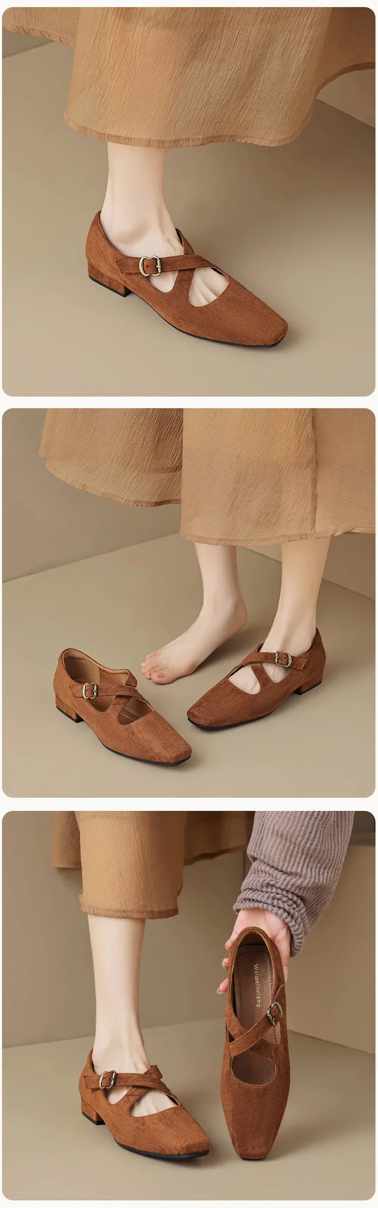| Buckled Suede Mule