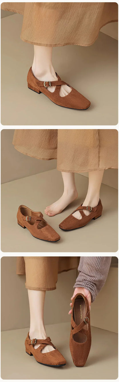 | Buckled Suede Mule
