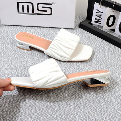 Summer low-heeled fairy slippers with 3CM thick heel