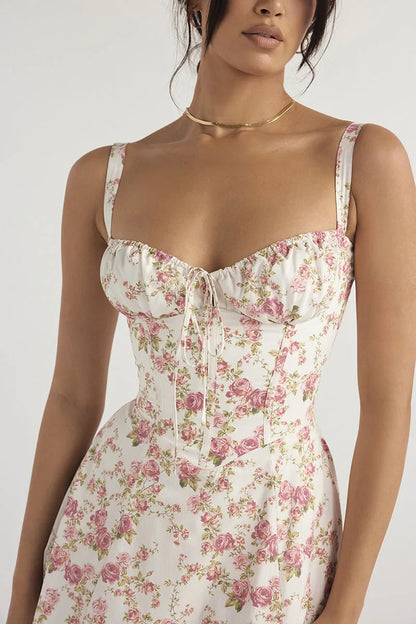 Halter Solid High-End Floral Dress