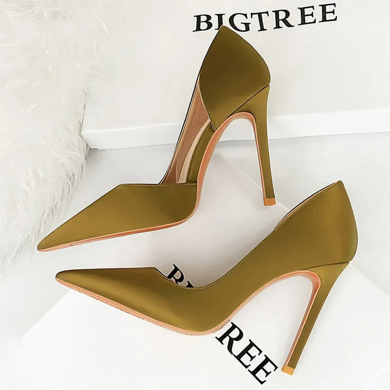 Size 43 Pointed Woman Pumps High Heels for Professional Office Wear
