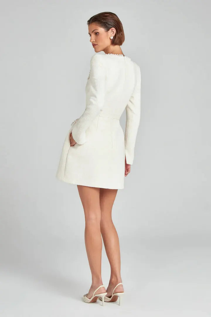 | Tweed Pearl Trim Blazer Mini Dress