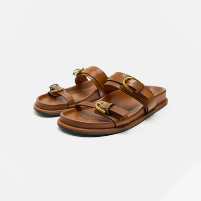 | Leather Slides with Buckle