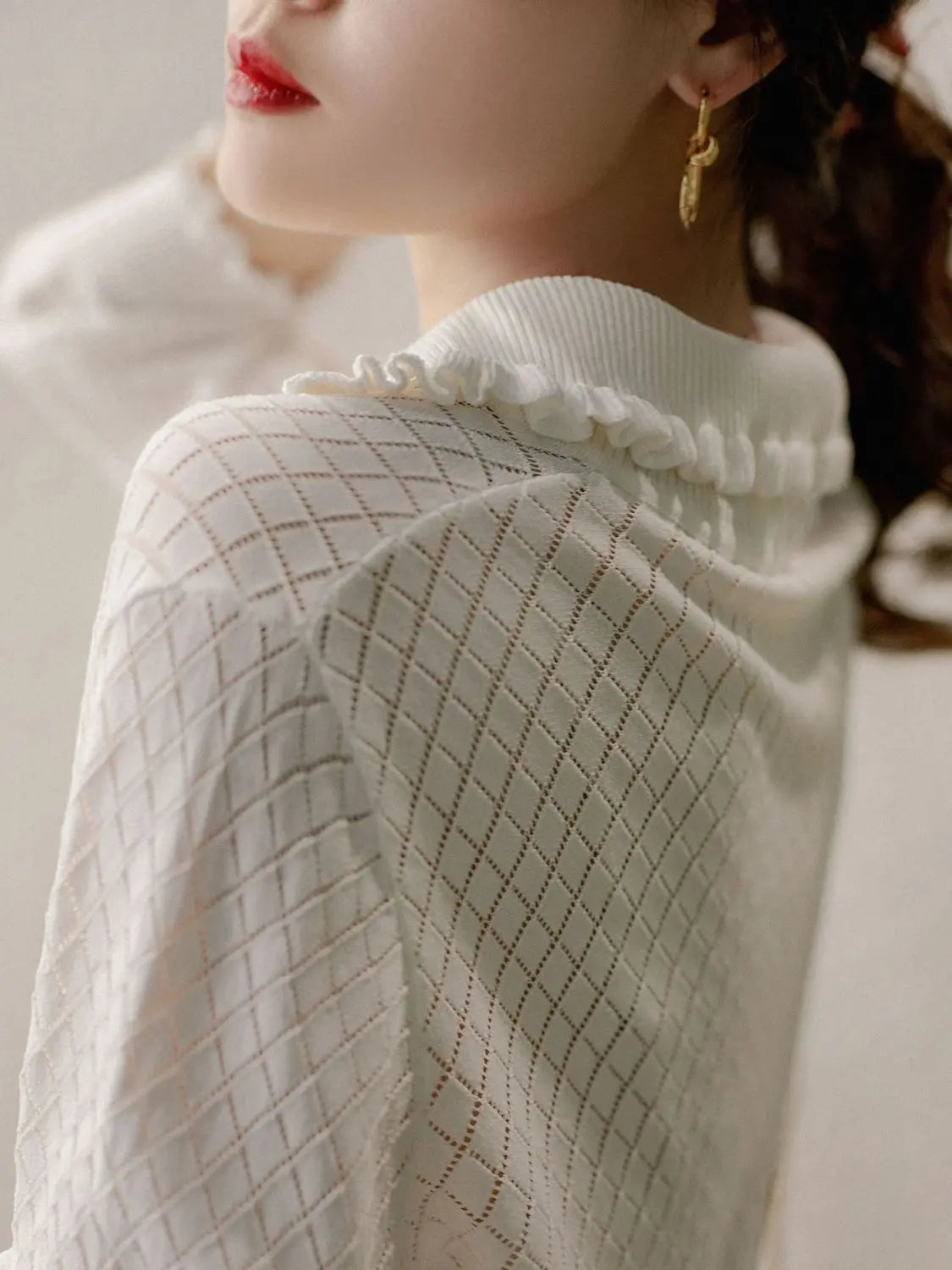 | Knit Top in Diamond Pattern