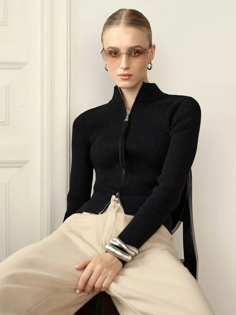 | Cotton Double-Zip Knit