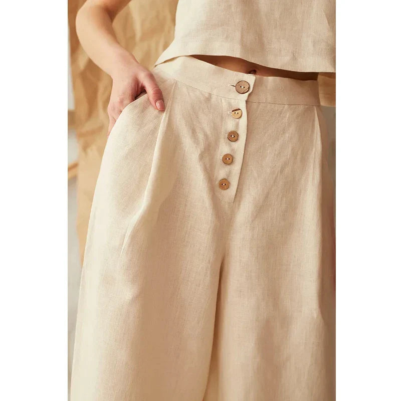 | Cotton Wide-Leg Pant