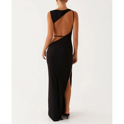 Solid Color Sleeveless Boa Bodycon Dress