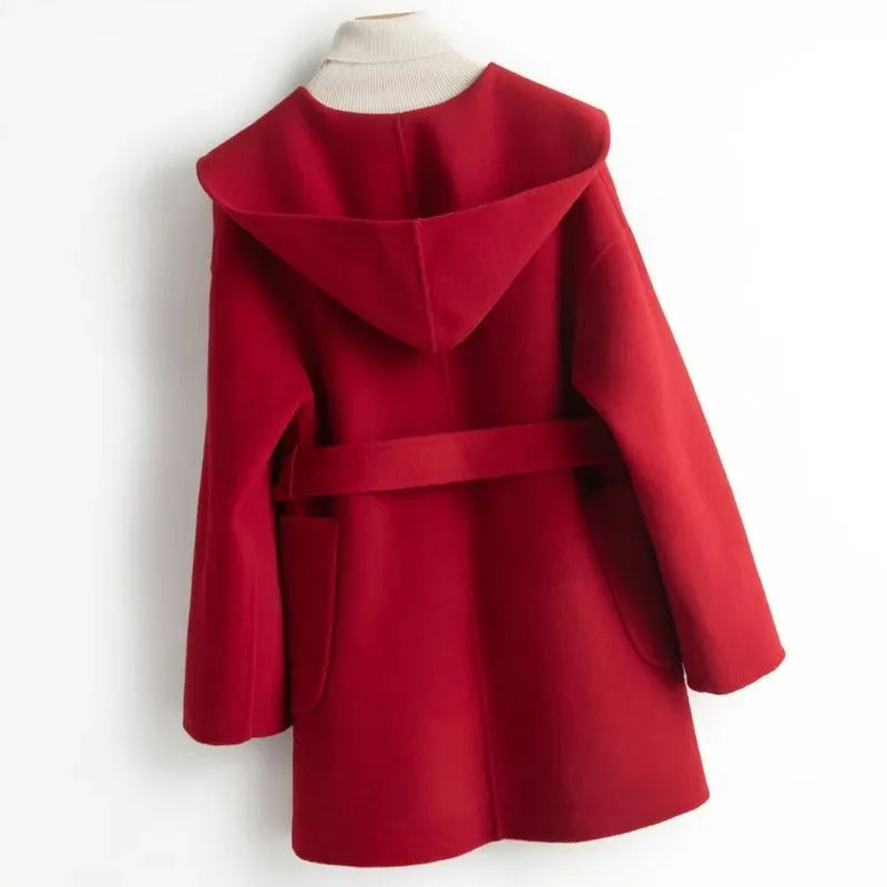 | Long Pointed Coat in Camel Hair