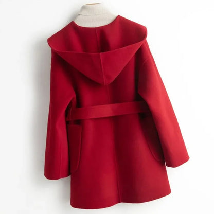 | Long Pointed Coat in Camel Hair
