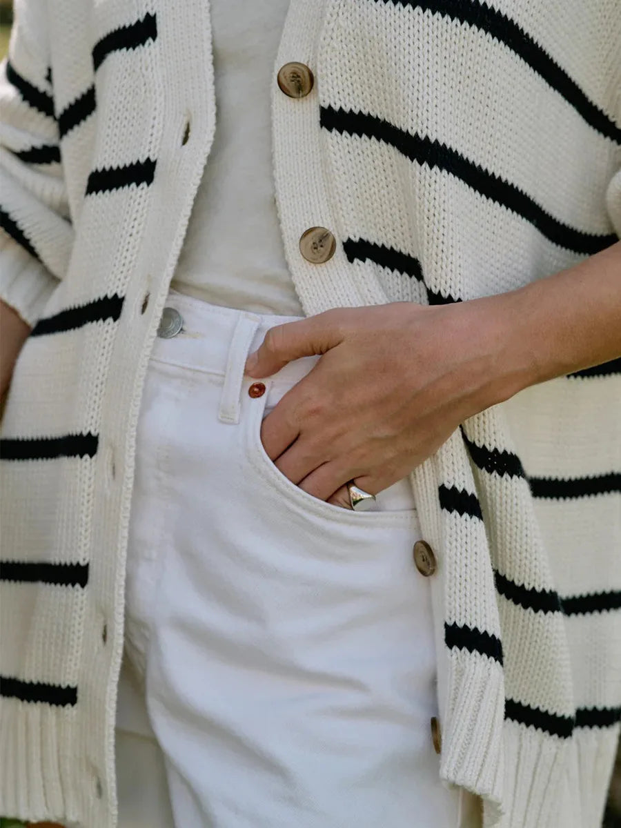 | Organic Striped Cardigan