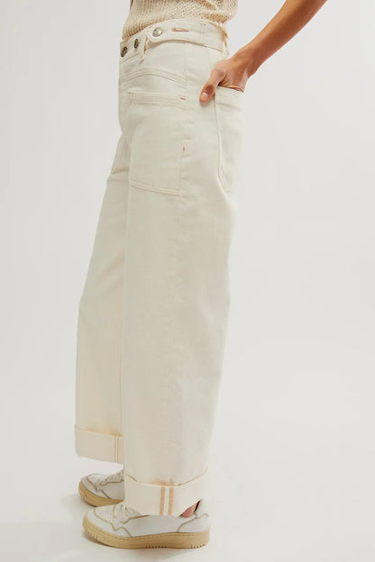 | High-Waist Wide-Leg Denim