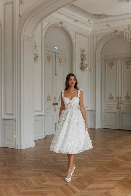 Lace V Neck Knee A-Line Vacation Dress