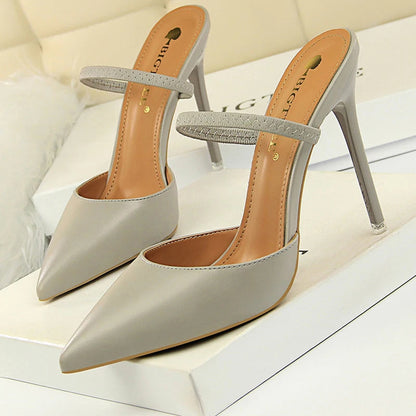 Rivet High Heels Woman Pumps Pu Leather 9cm Sexy Party Women Heels