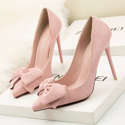 Suede Stiletto Heels for Women - Fashionable Office Shoes
