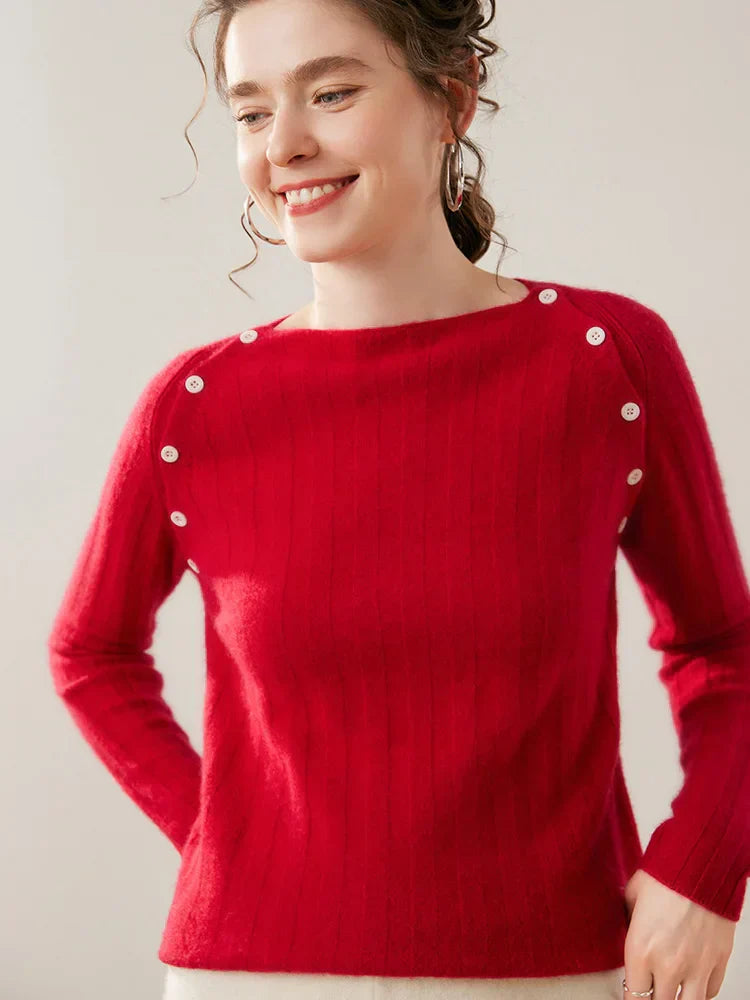 | Buttoned Cashmere Sweater