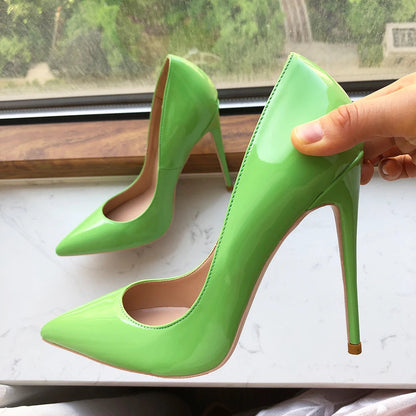 Black Yellow Red Extreme 12cm Thin High Heels