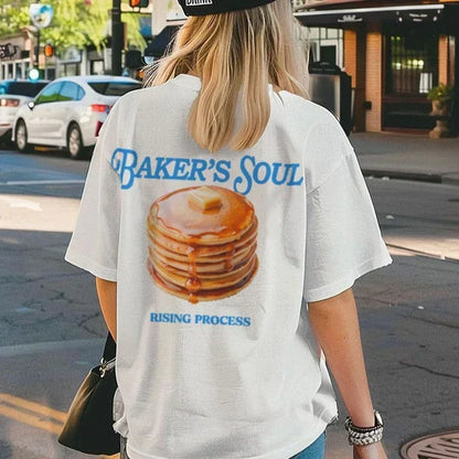 Retro Pancake Graphic Oversized T-shirt