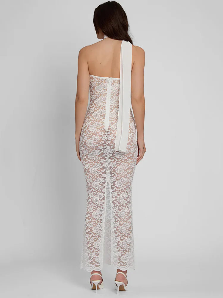 Lace Off-shoulder Strapless Bodycon Dress