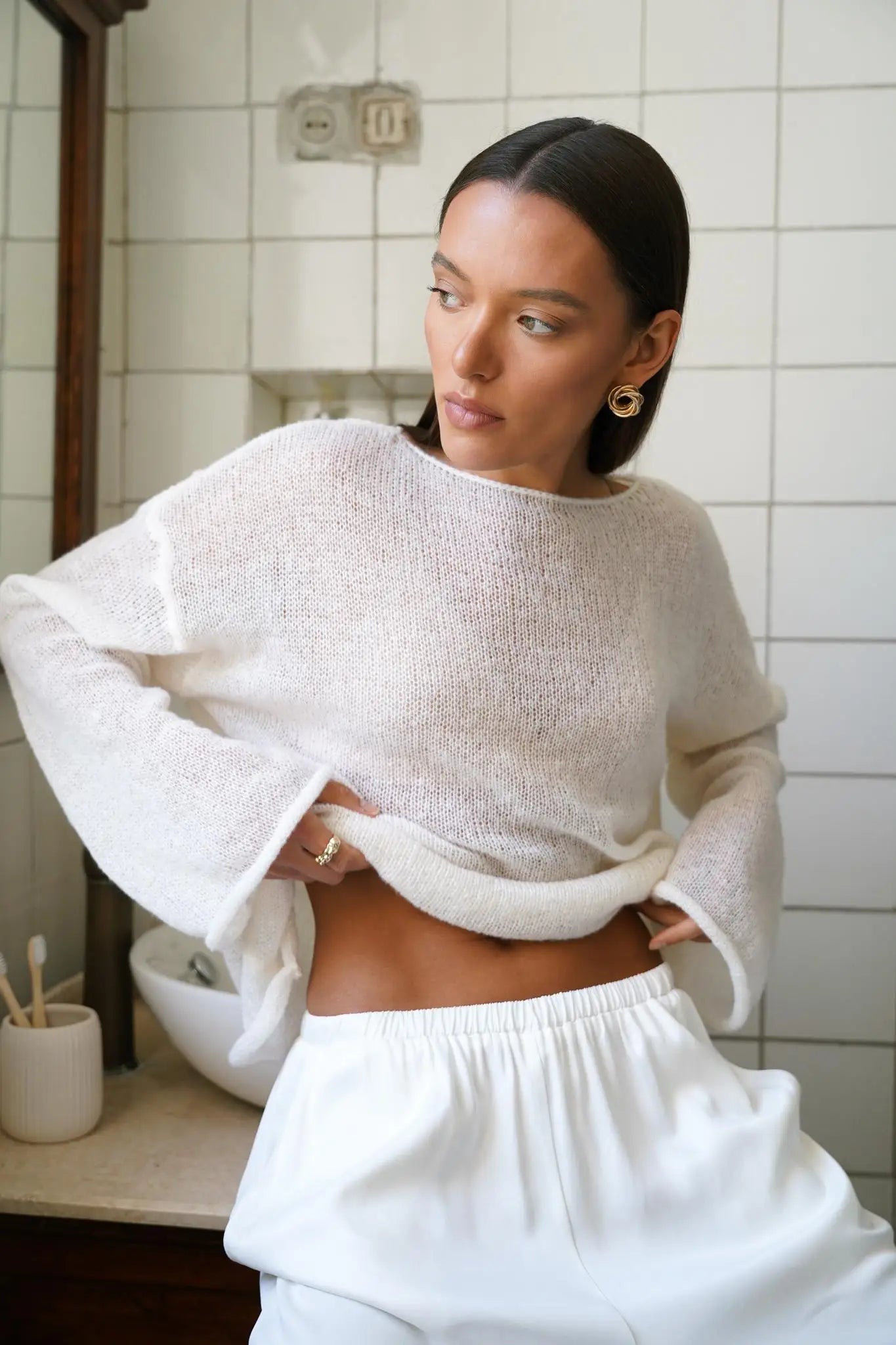 | Relaxed Crewneck Sweater