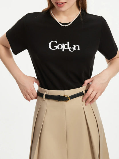 Letter Printed Shoulder Casual T-shirt