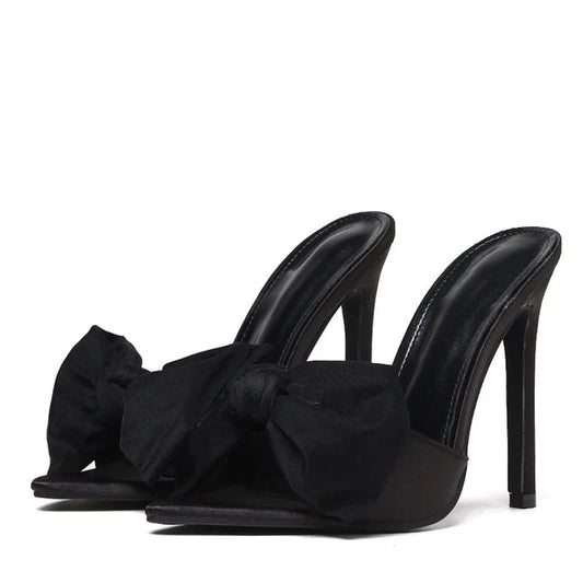 Pointed Toe Mules High Heels Slipper for Summer Party Banquets
