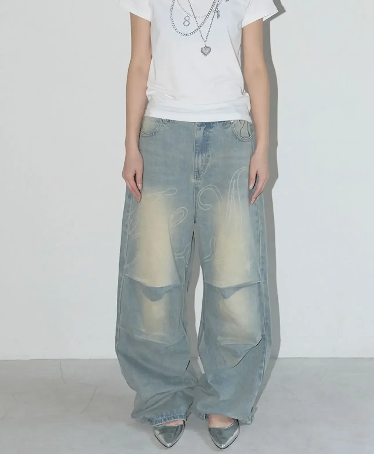 Washed Wings Baggy Denim Pant