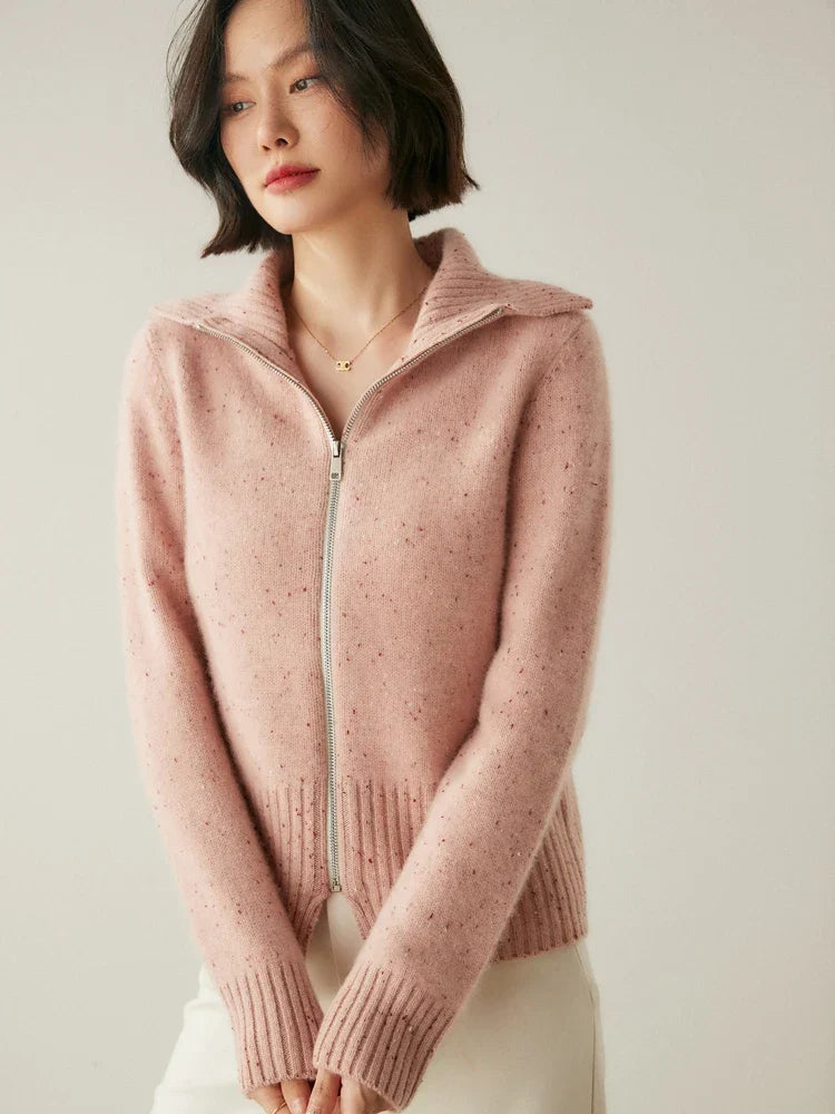 | Cashmere Zip Cardigan