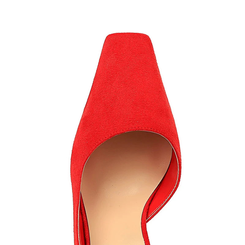 Square Head Women Pumps with 10.5 Cm Block Heels