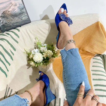 CRYSTAL Butterfly Knot Wedges Heels Slippers Sandals for Women
