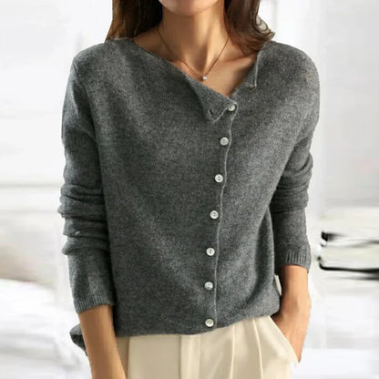 | Asymmetric Button Sweater