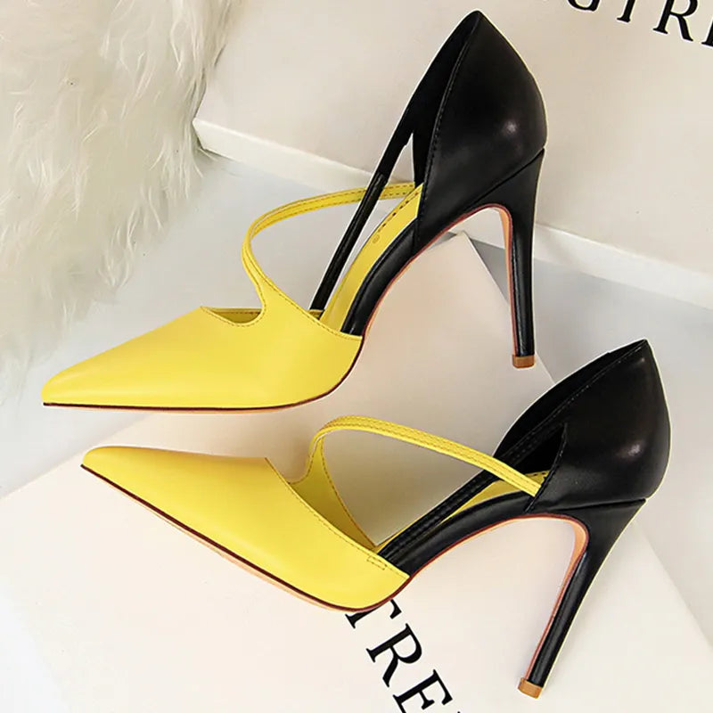 Sweet High-heels Pointed Women Pumps Sexy Party Shoes Summer Stiletto High Heel Hollow Out