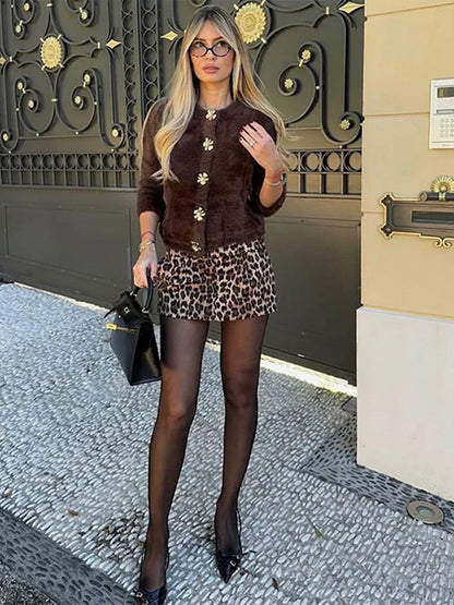 Faux Fur Half Sleeve Cardigans Women Single Breasted O-neck Loose Casual Wine Red Sweater Female Furry Autumn Chic Tops