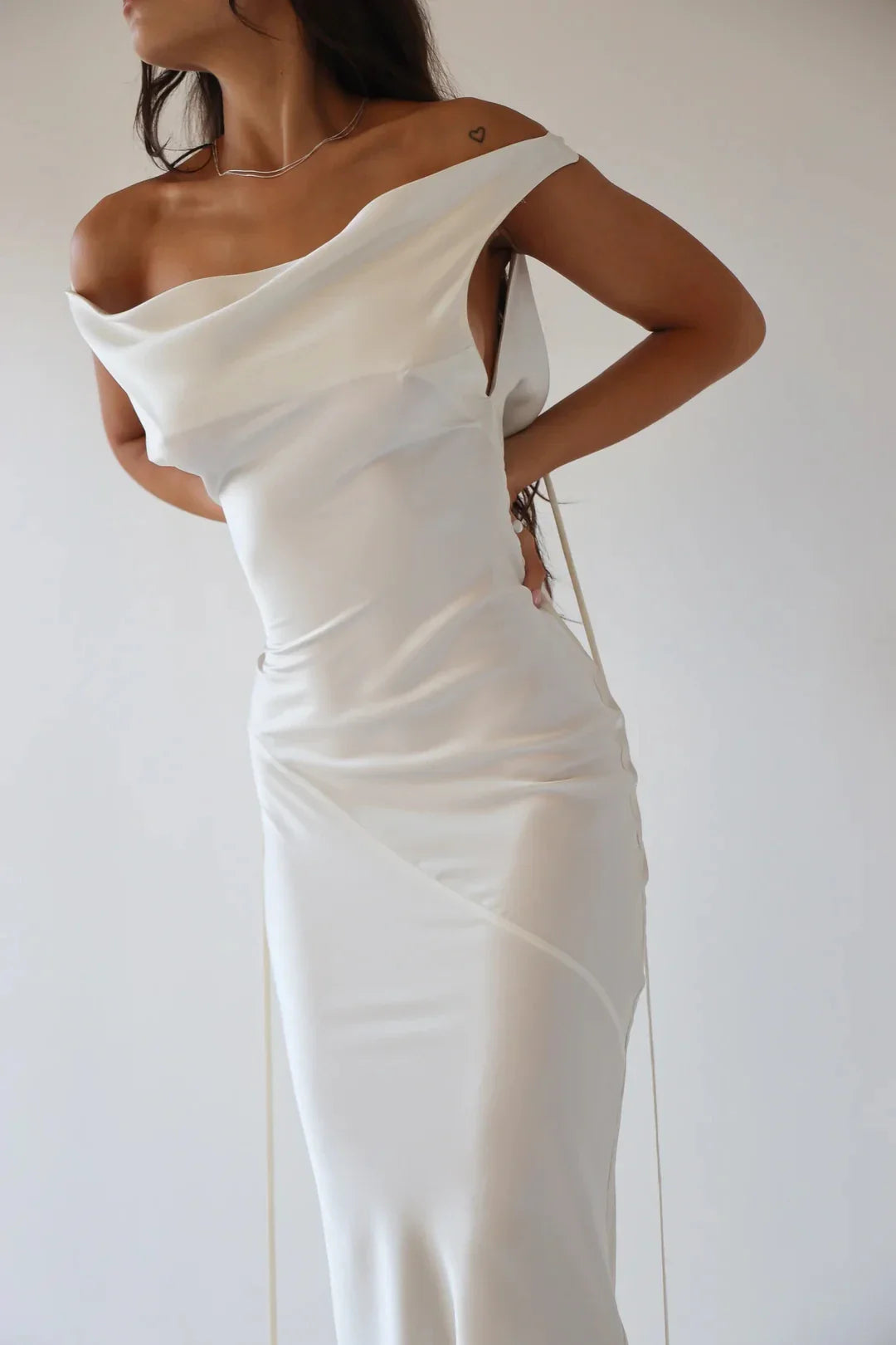 Satin Lace Spaghetti Strap Bodycon Dress