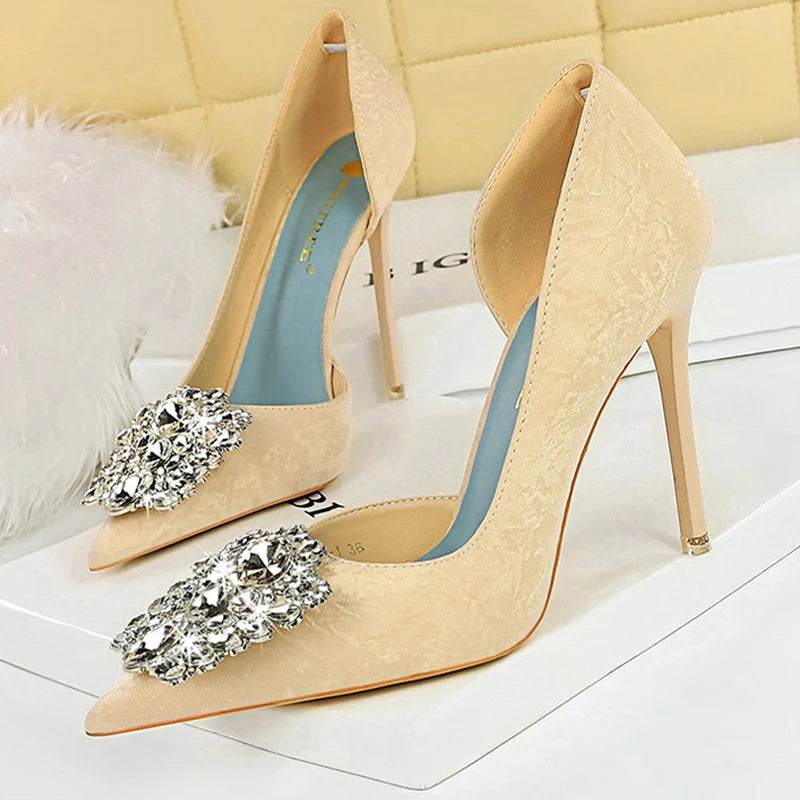 Rhinestone High Heels Luxury Banquet Pumps for Women
