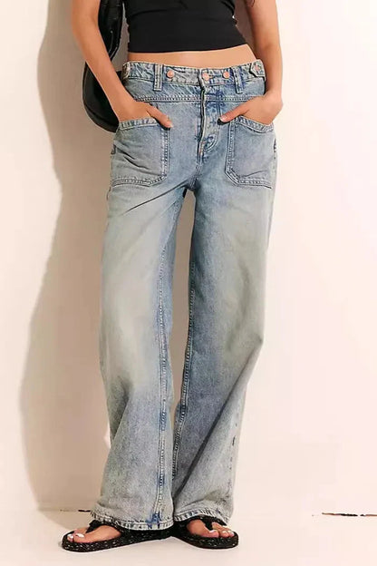 | High-Waist Wide-Leg Denim