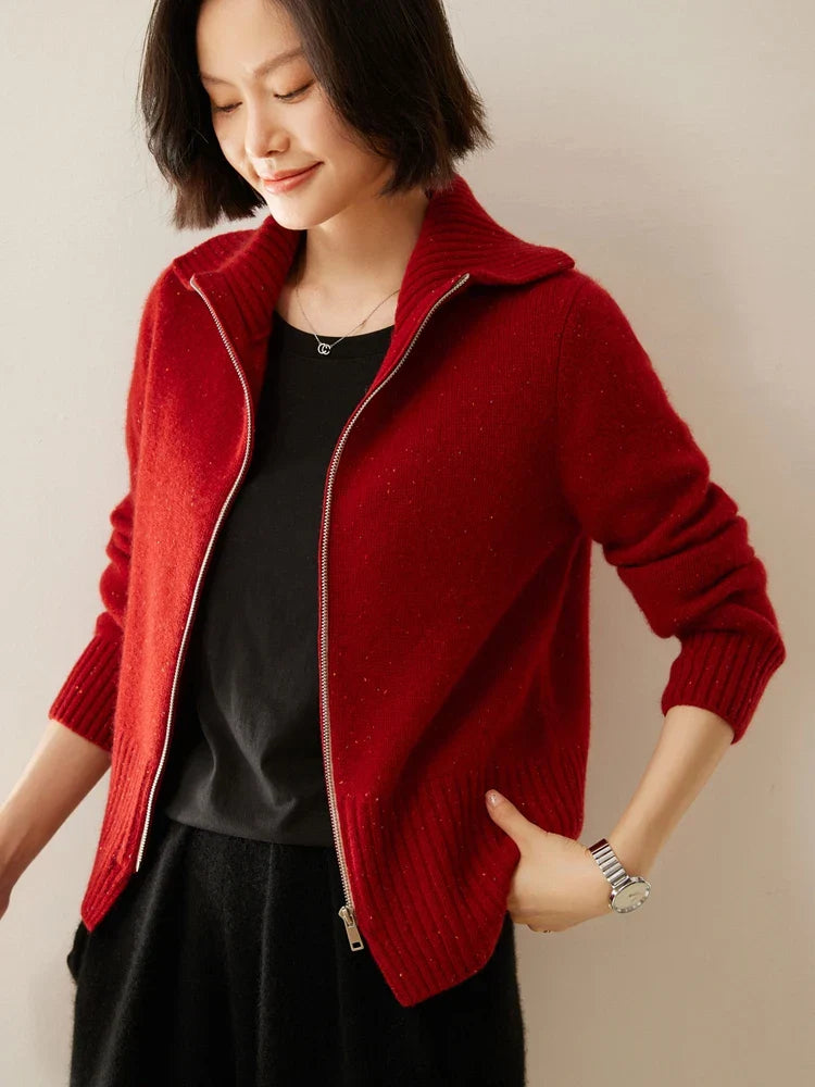 | Cashmere Zip Cardigan