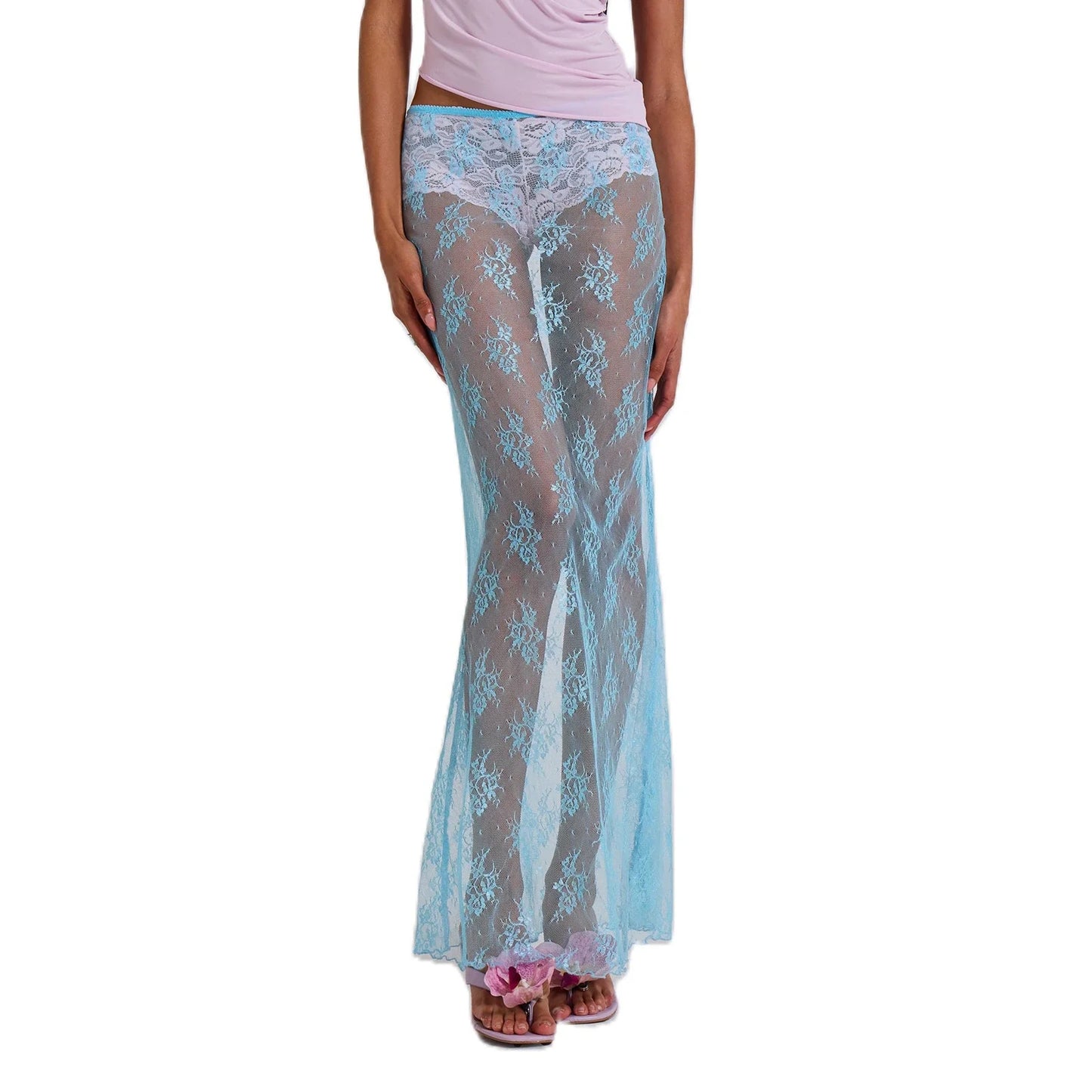 Bleue Lace Sheer Skirt